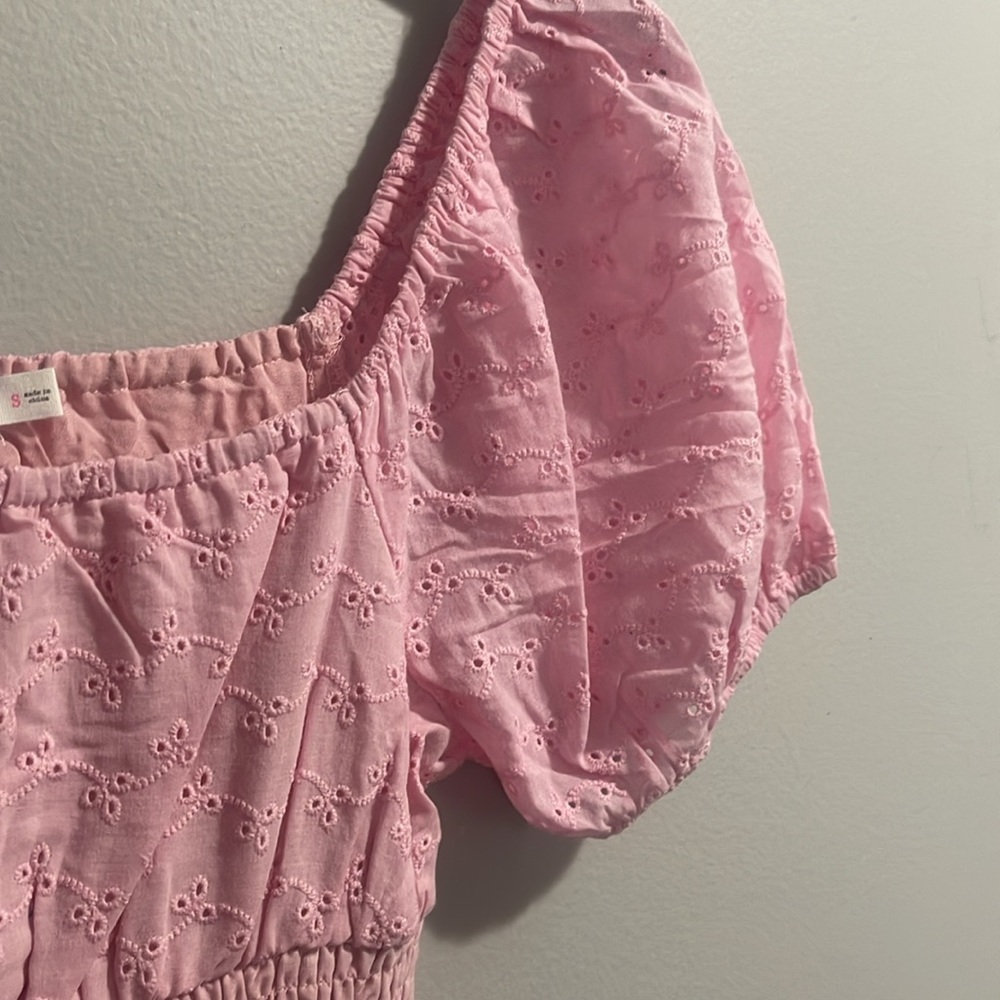 Lush Pink Cinched Puff Sleeve Mini Dress - Picture 9 of 9